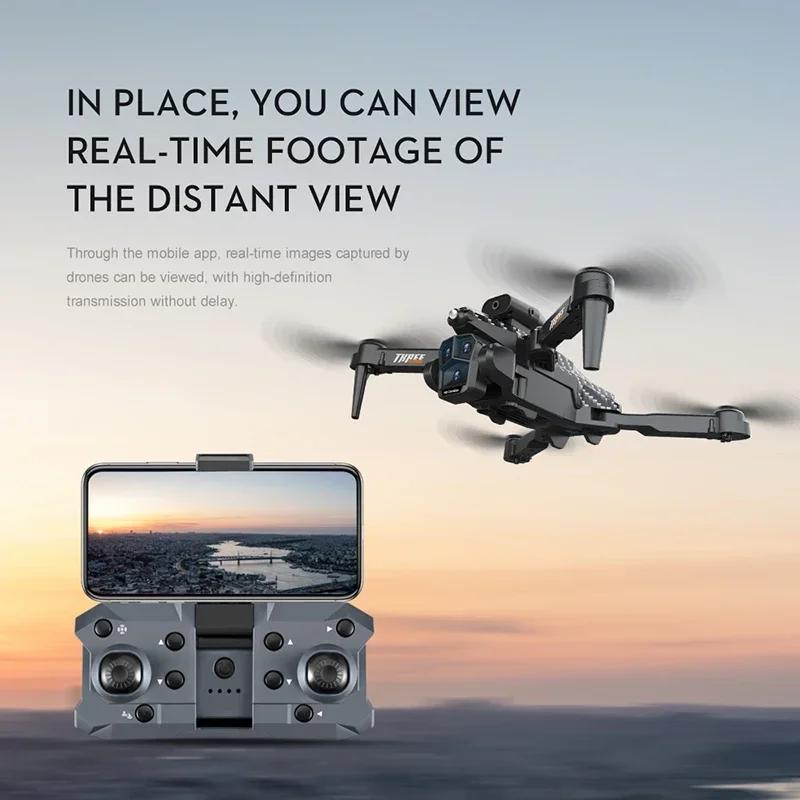 K10 MAX Rc Drone 8K Professional Wide Angle Triple HD Camera Foldable Helicopter Obstacle Avoidance Height Helicopters Toy Gifts