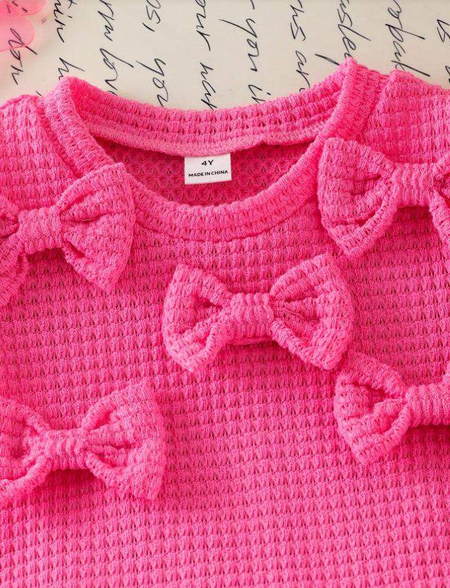 2026 Sommer Strick Oberteil ohne Ärmel mit Schleife & Gewaschene Jeansshorts Set