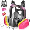 Full Face Respirator Gas Mask: 6800 Reusable Mask with Filter 60923&2097 Dust Mask Anti Fog Organic Vapor Smoke Spray Paint