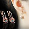 Alloy Weight Loss Earrings Coloured Diamond Small Hoop Earrings Crystal Diamond Ball Earrings