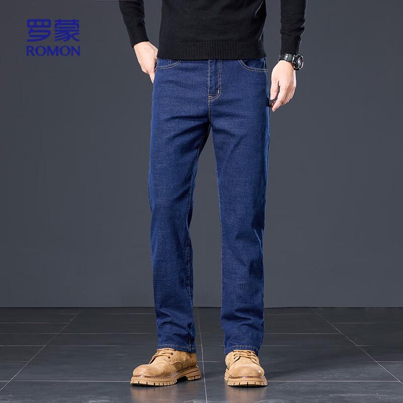 ROMON Men's Business Casual Straight-Leg Jeans