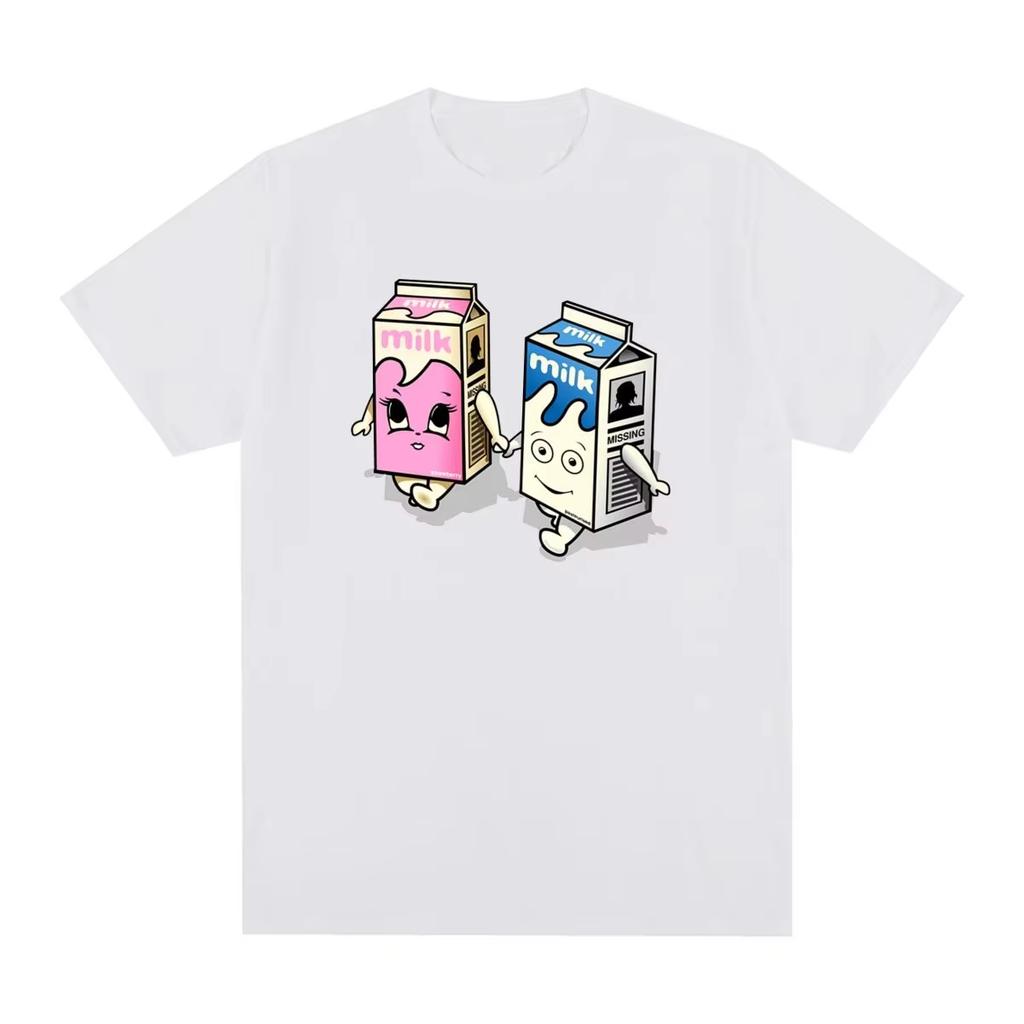 Milk Vintage T-shirt Funny Cotton Men Women T Shirt New Tee Tshirt Womens Tops Summer Popular Fashion Comfortable Short Tees