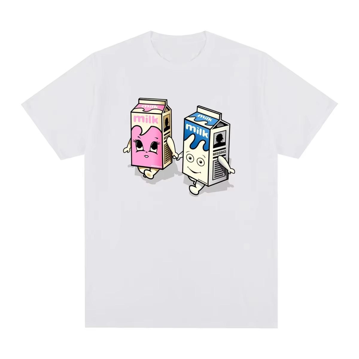 

Milk Vintage T-shirt Funny Cotton Men Women T Shirt New Tee Tshirt Womens Tops Summer Popular Fashion Comfortable Short Tees S