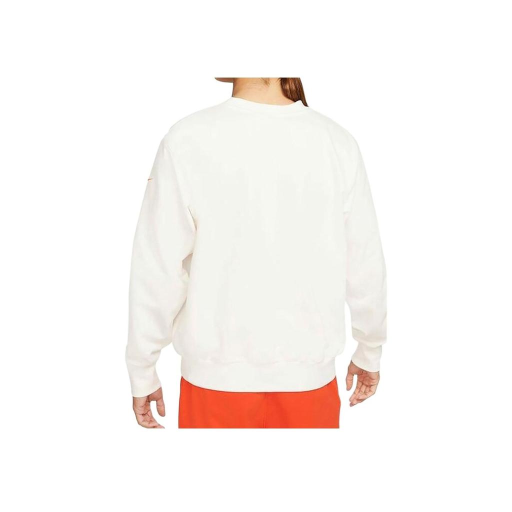 Nike Solid Color Logo Print Crew Neck Long Sleeve Sweatshirt Men Tops White DV7975-133