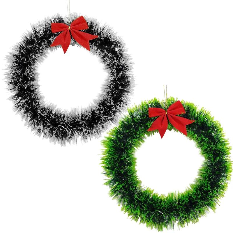 Christmas Wreath Xmas Tree DIY Garlands Vine Rings Rattans Door Wall Hanging Pendant Ornaments New Year Festive Party Decoration