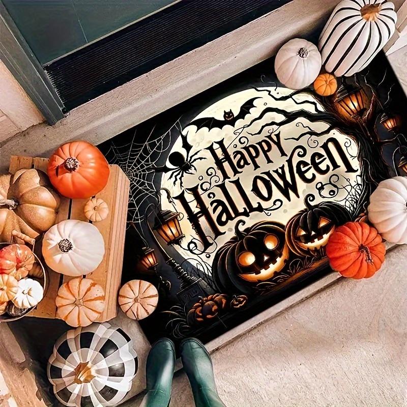 Vikama Halloween Carpet Horror Pumpkin Ghost Outdoor Carpet Welcome Mat Soft Door Mat Living Room Rug For Bedroom Kitchen Rug