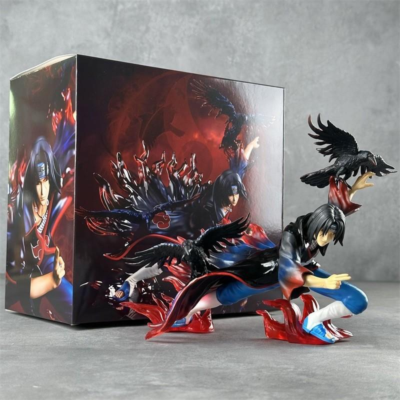 24CM Anime Naruto Shippuuden Uchiha Crow Itachi Akatsuki Organization Gi Dress Up Model Toy Gift Collection Action Figure PVC