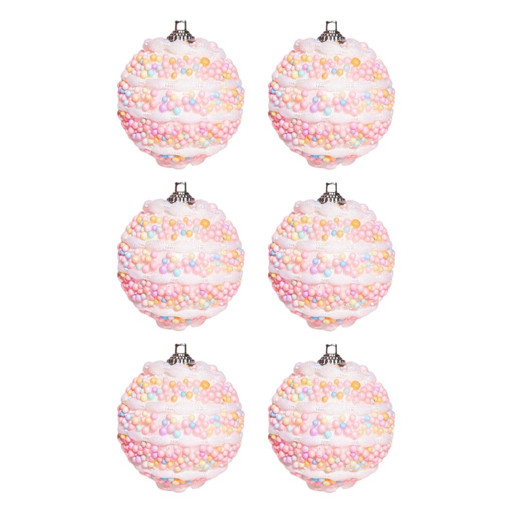 6Pcs Christmas Balls Ornaments Set Portable Christmas Tree Decorations Charm Pendants for Yard Celebration Mall New Year Decor