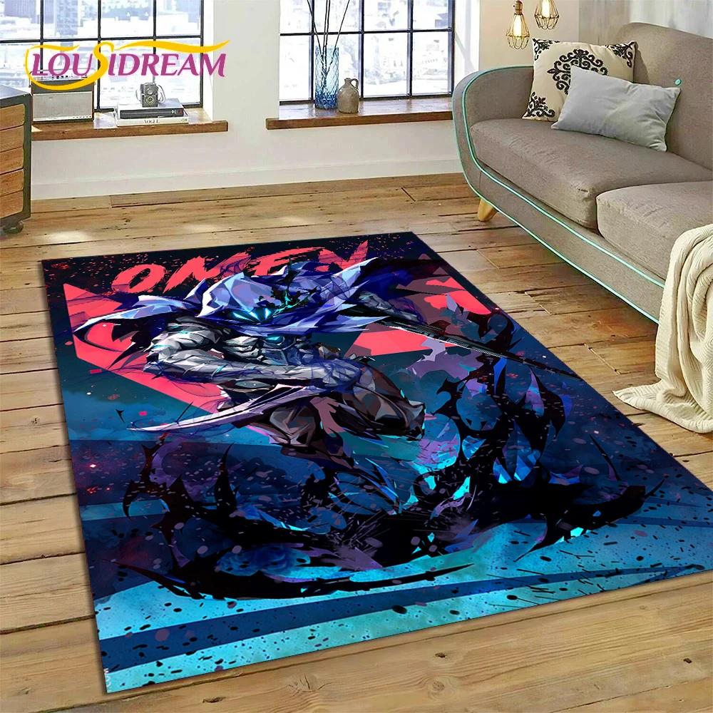 3D Newest VALORANT Cartoon Game Rug Carpet for Living Room Bedroom Decor,Floor Mat Non-slip Decoration for Sofa Doormat Gift Kid