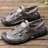 Mode Sommer Mode Herren Sandalen Atmungsaktive Herrenschuhe Leder Outdoor Herren Sandalen Rutschfest Strandsandalen Hohle Schuhe Strandfußbekleidung