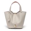 [New] High-quality First-layer Cowhide Niche Vegetable Basket Handbag Female, Genuine Leather Large-capacity High-end Bucket Bag