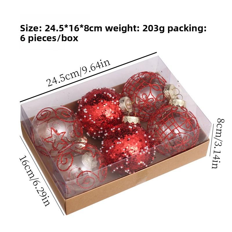 Christmas Decoration Items - High-quality Transparent Painted Christmas Balls Gift Box - Christmas Tree Ornaments