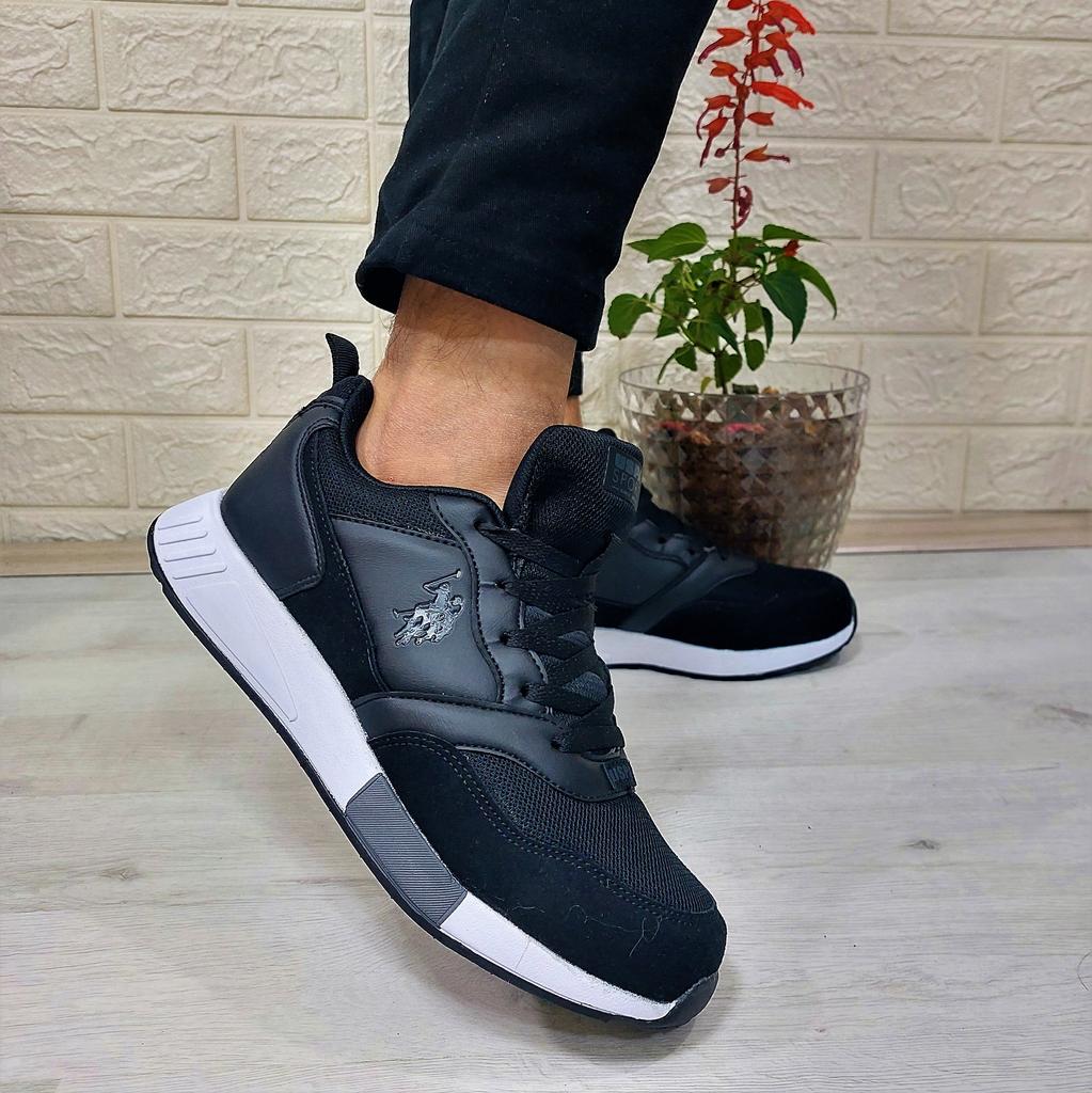 USPolo Janko Black Faylon Light Sole Men's Sports Shoes