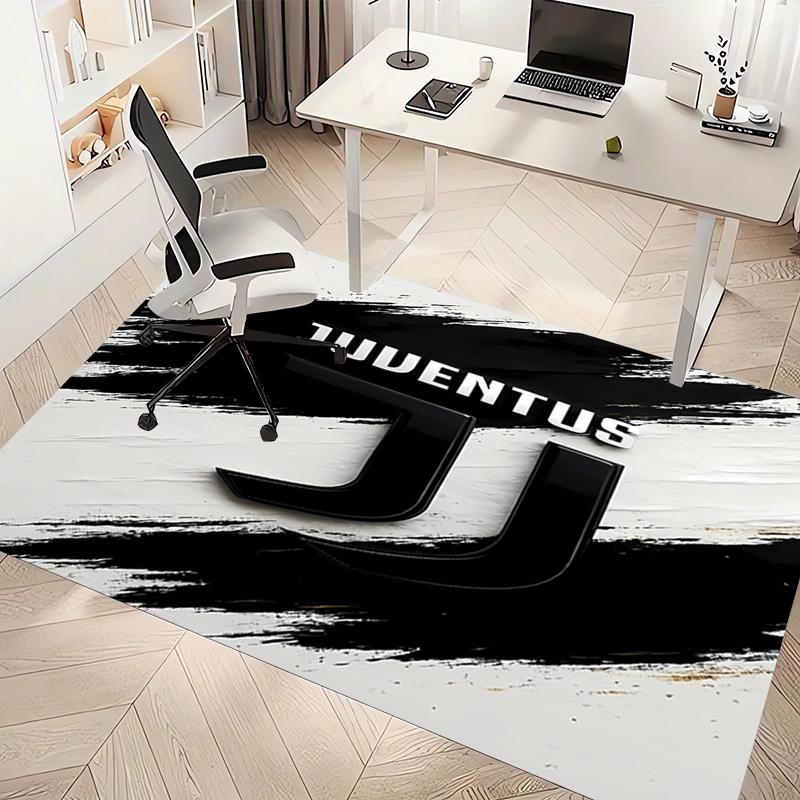 1pc Juventus FC logo Print Area Rug - Soft, Washable Non-Slip Indoor Mat, Living Room, Home Office Decorative Rug,Office Decorative
