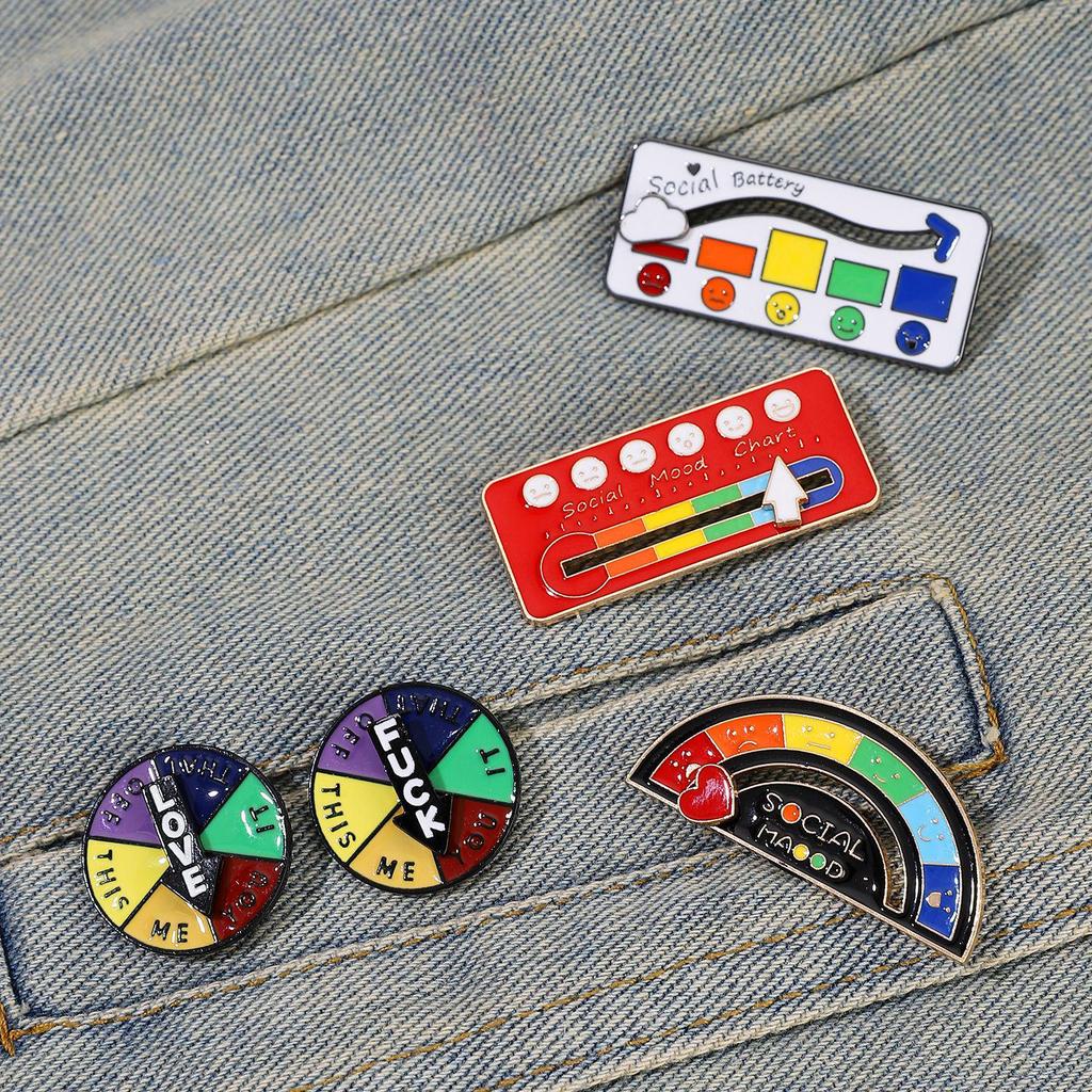 Multifunctional Alloy Mood Brooch: Expressive, Unique Badge Pin for European & American Styles