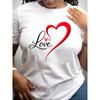 Short-Sleeve T-Shirt, Featuring Personalized Letter Designs, Short-Sleeve Top, Women'S Clothing, Versatile Everyday Wear, Round Neck Top