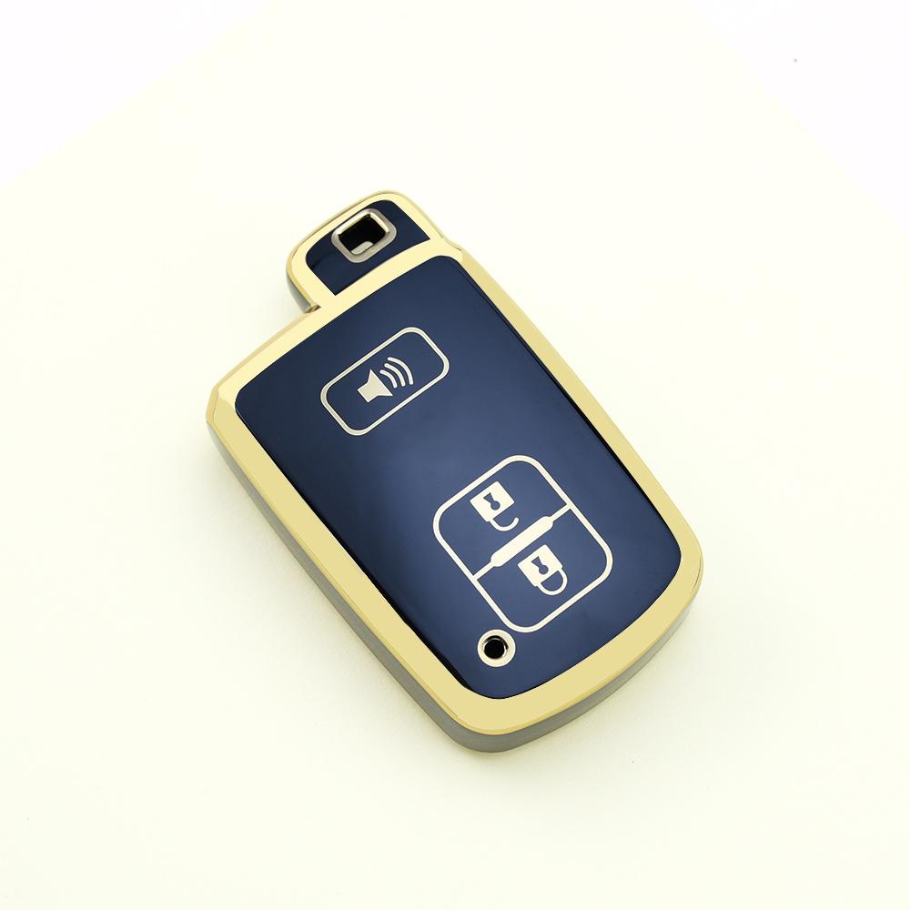 Gold Edge 2/3/4 Buttons TPU Car Remote Key Case Cover Shell Fob Bag for Toyota Land Cruiser Corolla Camry RAV4 Highlander Auris CHR Avalon