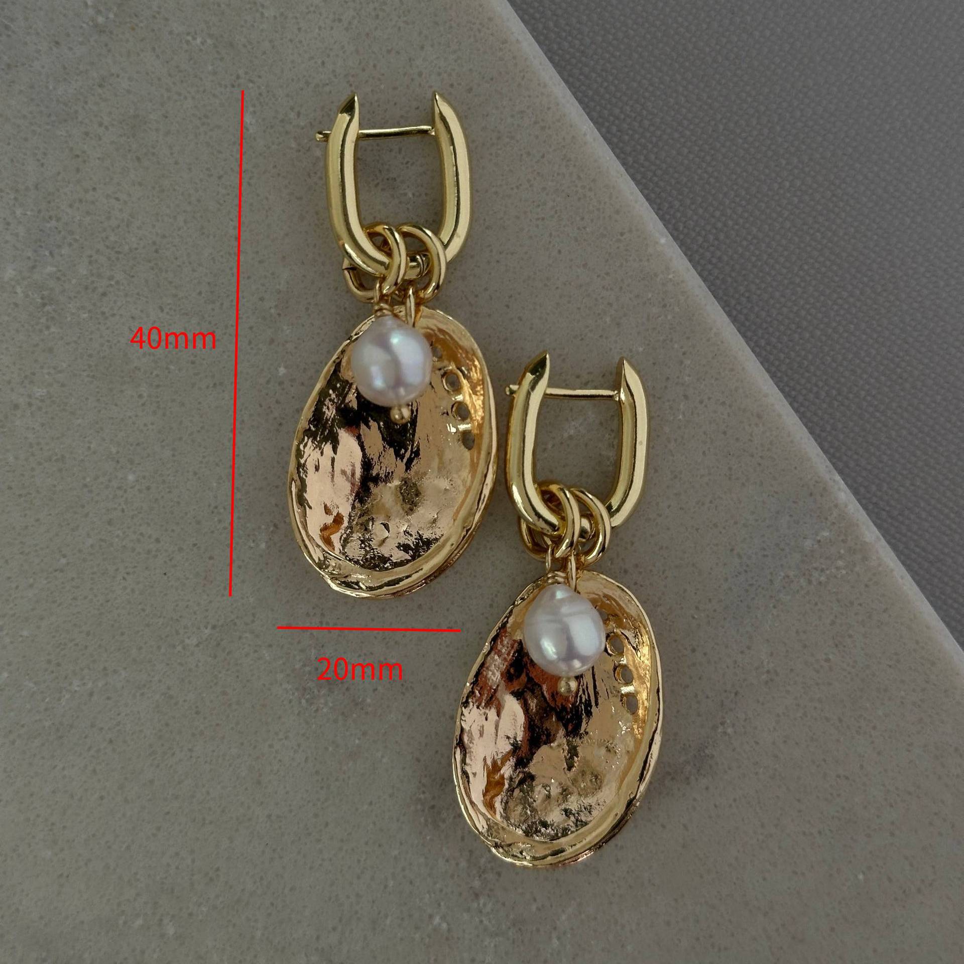 Fashion Summer Ocean Series Starfish Pearl Fish Earrings Earrings Stud Earrings Gold Plated