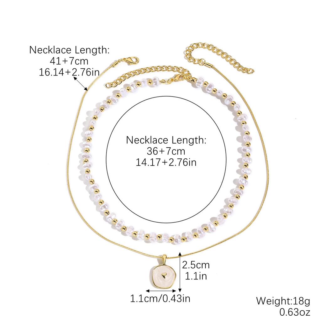 Necklace for Women Accessories Advanced Sense of Fashion Temperament Beaded Double Necklace Japan and South Korea Collarbone Chain Elegant Necklace