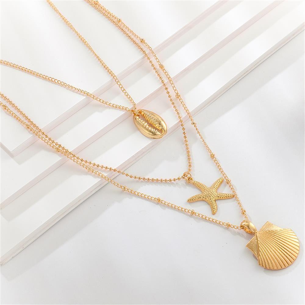 Women Gifts Chain Choker Multilayer Shell Necklace Cowry Seashell Pendant Bohemian Beach Jewelry