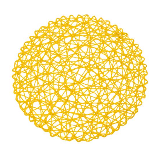 

Термостойкая подставка под горячее, нескользящие коврики для обеденного стола, моющиеся, декоративные, плетеные подставки под чашки, защитные коврики под миски для дома, кухни, улицы Round жёлтый