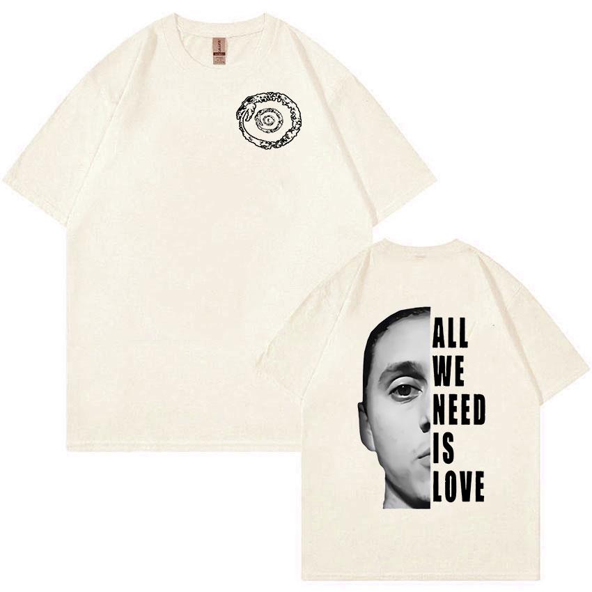 Canserbero All We Need Is Love Graphic T Shirts Men Hip Hop Retro Fashion Tshirt Unisex ONeck Cotton Oversized Tees Streetwear