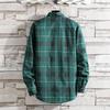 Men's Slim-Fit Fleece-Lined Plaid Button-Down Shirt - Korean Style Warm Casual Top