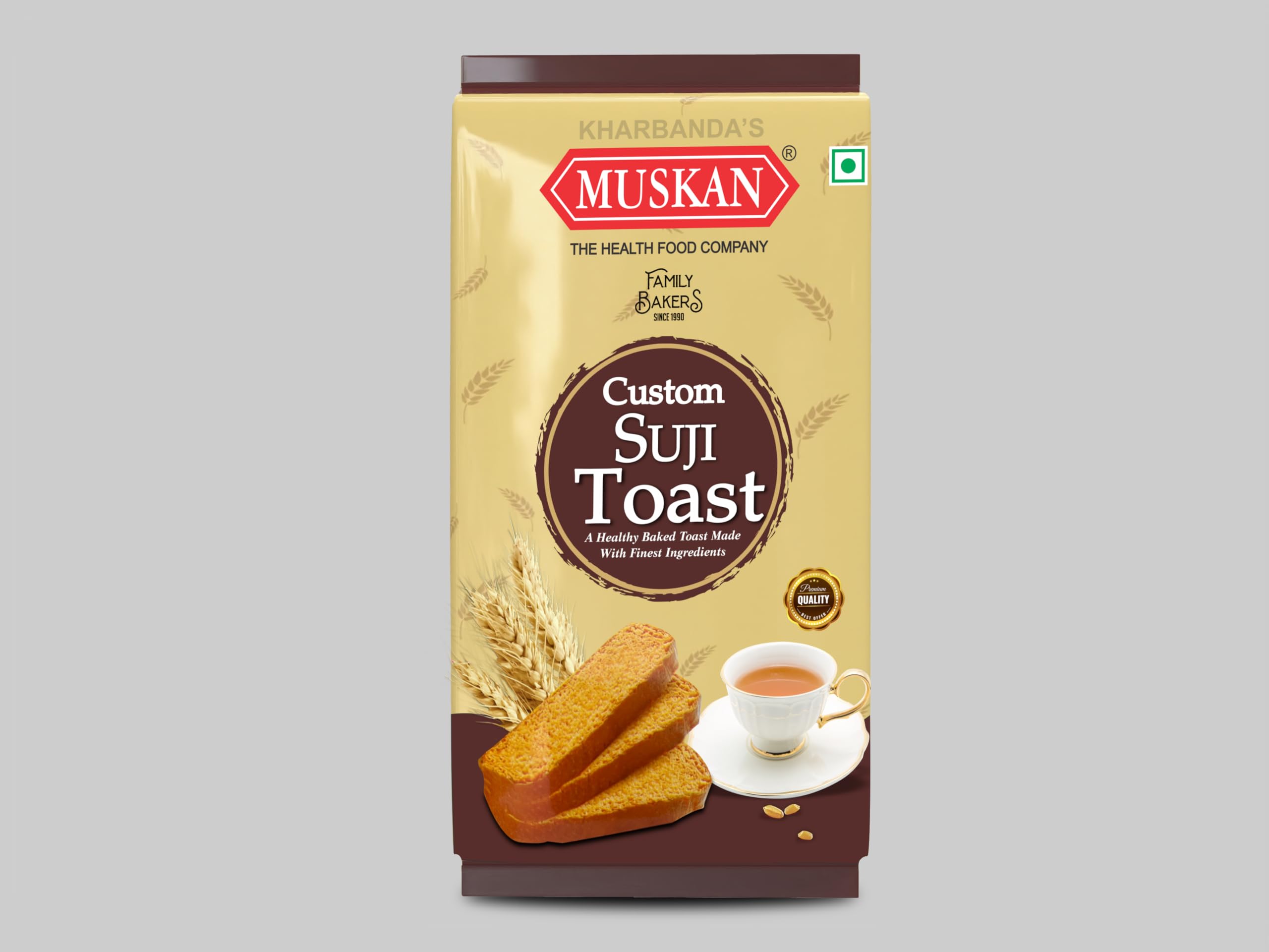 MUSKAN Custom Suji Rusk Handmade Delicious Taste Crunchy rusk Tea Time (Pack Of 4) 400g each
