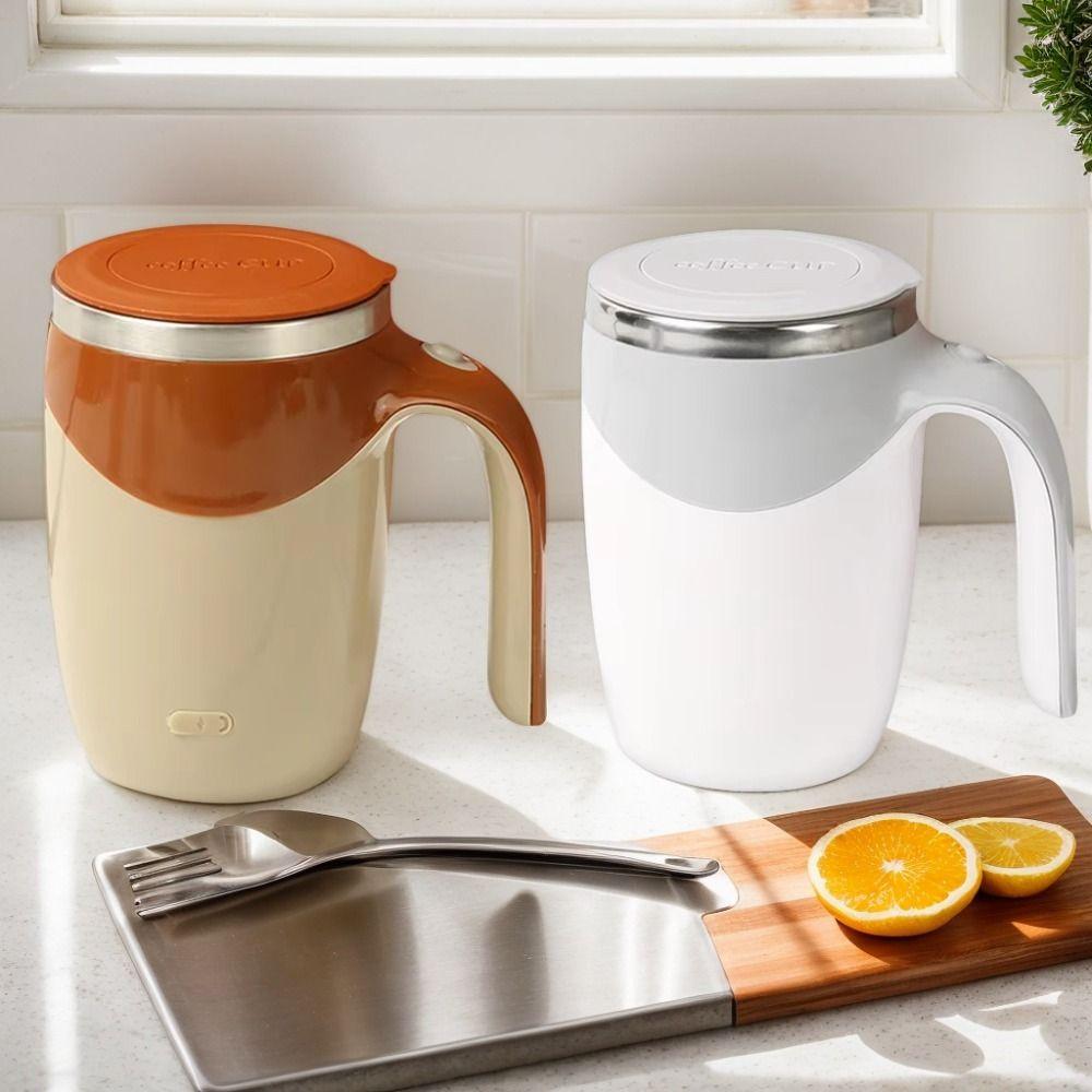 Leakproof Magnetic Coffee Mixing Mug Stainless Steel Rotating Blender Cup Travel Use