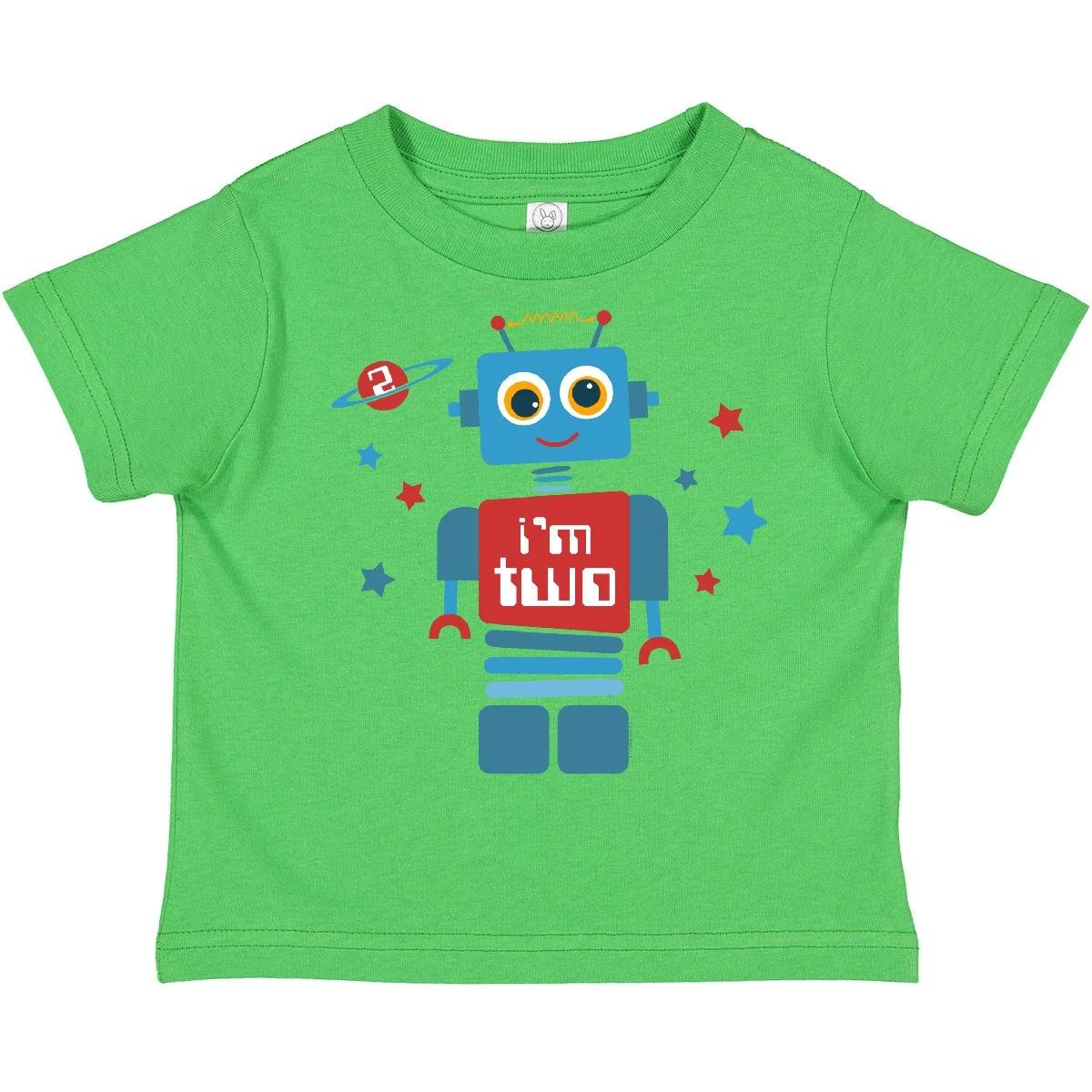 Inktastic Robot 2nd Birthday Toddler T-Shirt Space Machine Science Fiction Stars 160