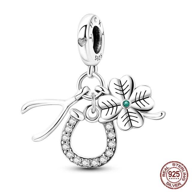 2023 New Style 925 Sterling Silver Four Leaf Clover Ladybug Charm Beads