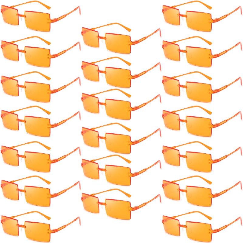 2pcs New Large Frame Square Sunglasses Women Metal Frame Colorful Lens Eyewear  Gradient Design Ladies Snake Decoration Glasses