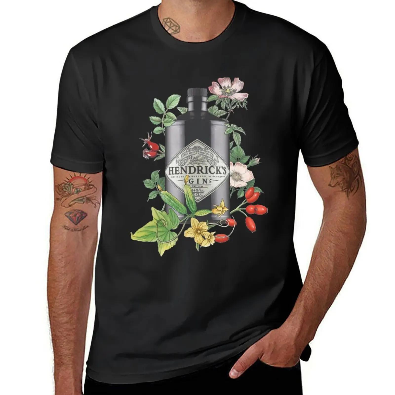 

Gin Hendricks illustration T-Shirt summer top oversized shirts men L