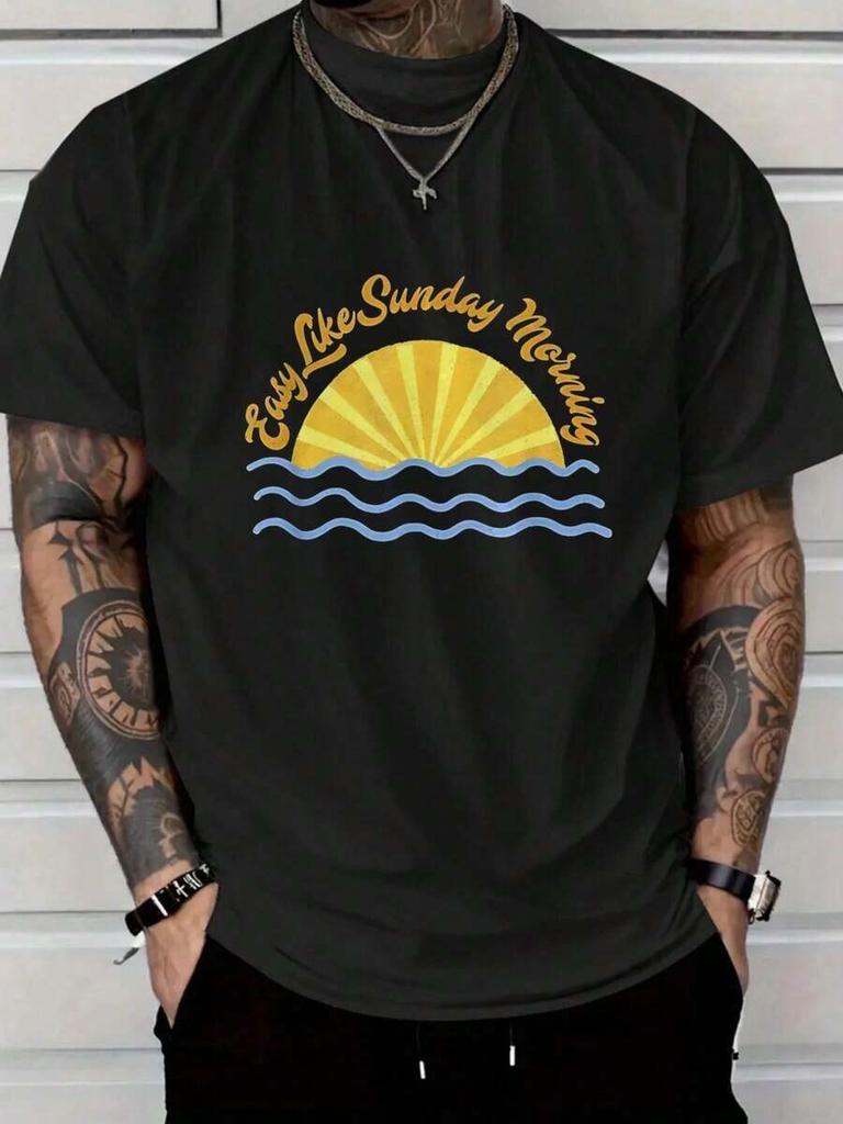 Unisex's Casual T-Shirt, Sunday Morning Sunset