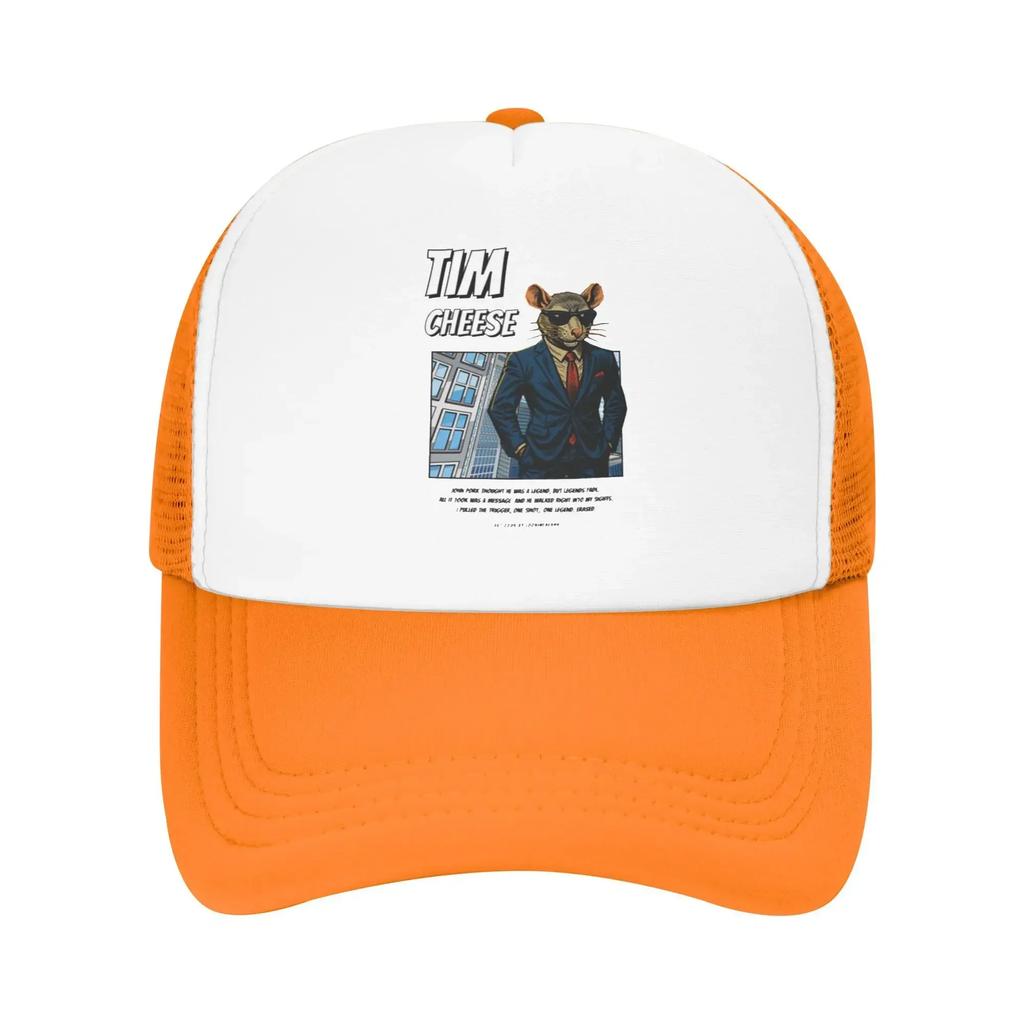 Tim Cheese 90's Comic Style Italian Brainrot Camping Mesh Baseball Caps For Mens Personalized Female Beach Dad Hat Trucker Cap