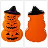 Halloween Pumpkin Candy Tin Box, Stacked Pumpkin Shaped Metal Treat Container with Lid, Orange Tinplate Case for Trick or Treat Party Favors