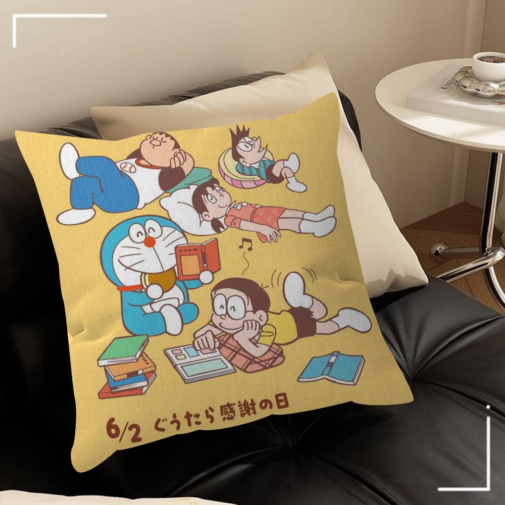 Pillow Cover Sofa Cushion Cover Home Room Decoration Children Gift Anime D-D-Doraemon W-Whitepaper