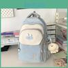 Simple Blocked Color Letter Rabbit Ear Decoration Student Backpack Casual