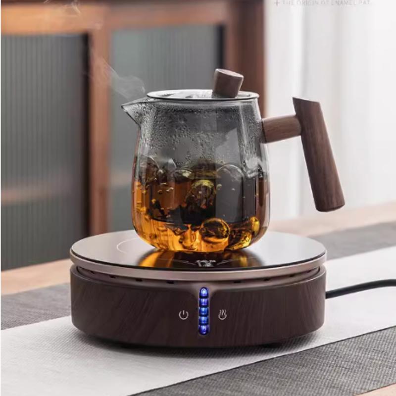 Glass teapot, wooden handle, Chinese tea ceremony, transparent tea set, cup filter, high borosilicate Japanese pot