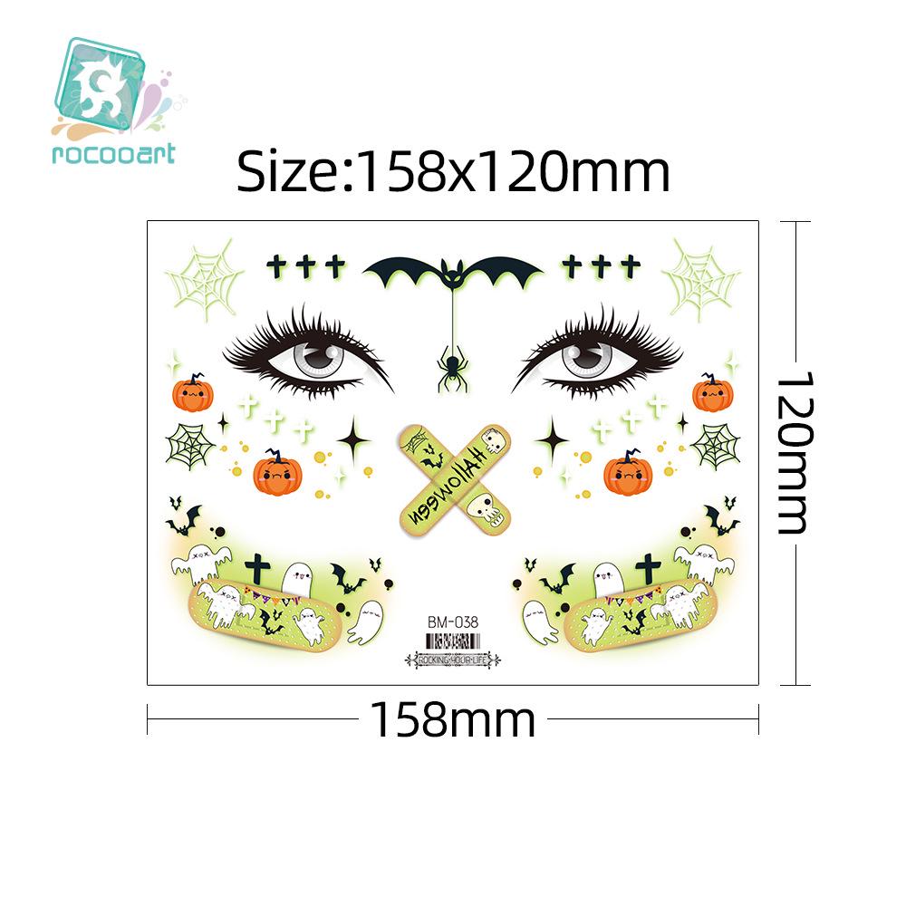 Waterproof Halloween Bat Face Stickers for Kids - Aesthetic Temporary Tattoos