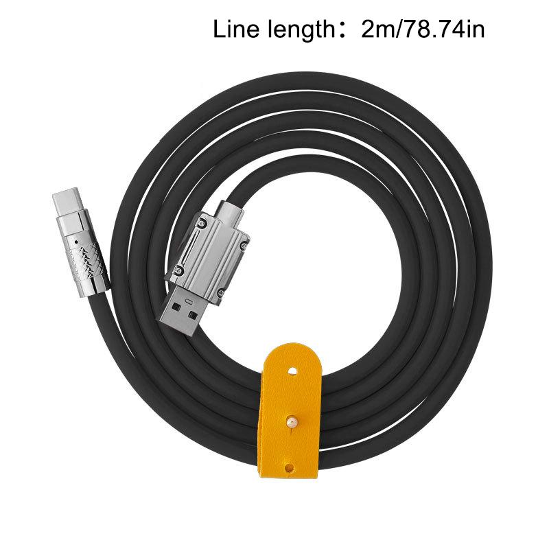 

6A 120W Fast Charging Data Cable 1M 2M Silicone Thick With Light Mobile Phone Fast Charging Cable