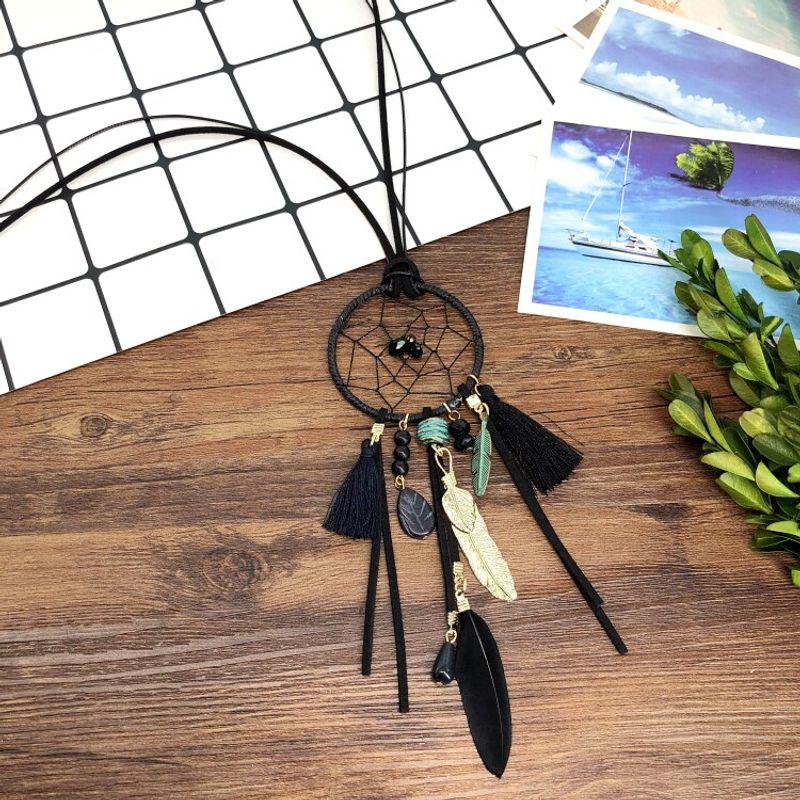 Long Bohemian Dream Catcher Tassel Necklace European and American Retro Fashion Pendant Ethnic Style Accessory for Women