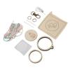 Mini Wooden Embroidery Hoop Keychain Small Ring Tiny Jewelry Making Supplies for Earring Pendant Round