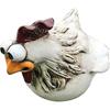 Funny Chicken Fence Decoration Statues for Garden Stairs, Farm, Patio, Backyard, Resin Craft Chicken Hen Sculpture