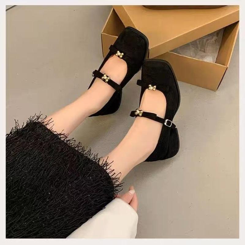 Fashion Ladies Elegant Mary Jane Shoes Fashion New Chunky Heel Dress For Women 2025 Spring Soft Comfortable Classic Double Buckle Shoes
