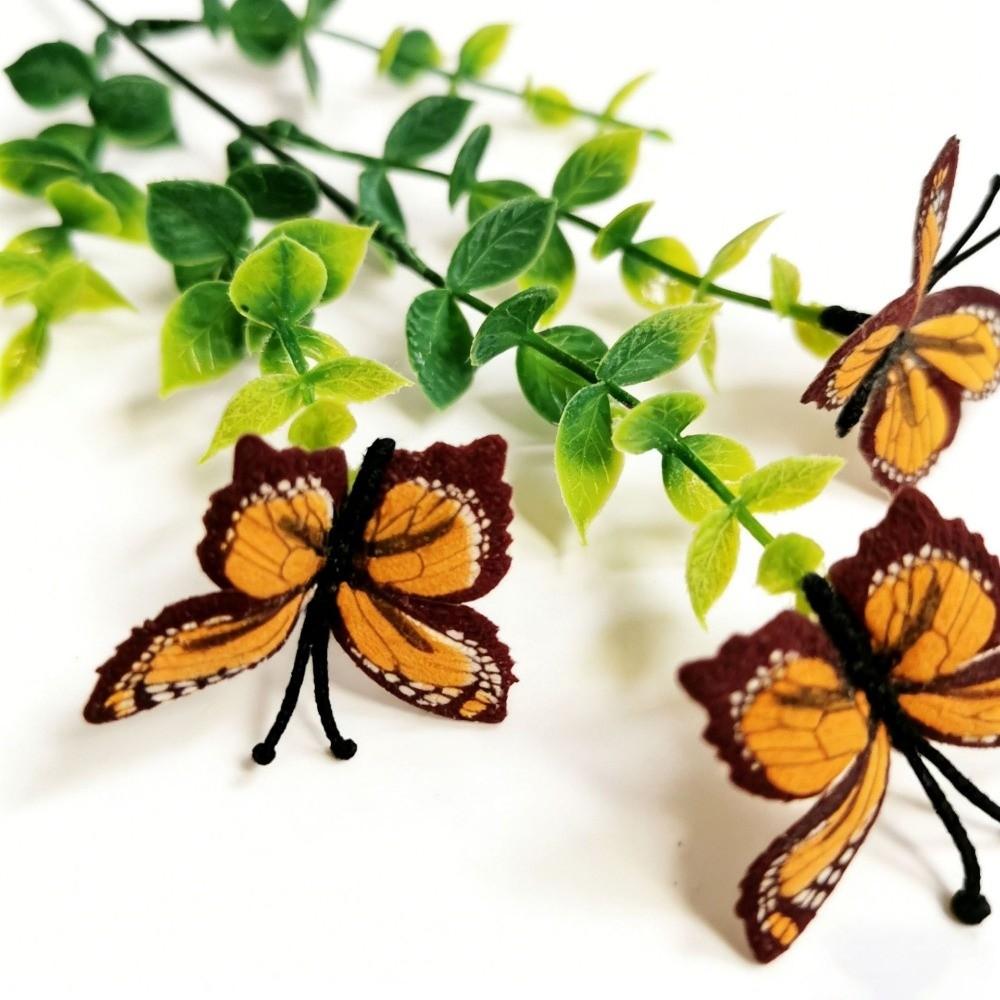 New 3D Printing Artificial Butterfly Flowers Multi-Bloom Pink Artificial Faux Plants Plastic Fake Flower Indoor Decoration