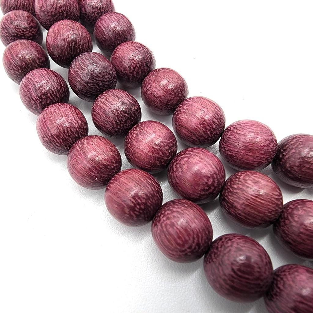 Purple Wooden Prayer Bead Natural 10mm Diameter x 108 Total Length Brazilian [deaizaka.biz] Necklace, Rosewood, Beads, 110cm, Violet/Purple