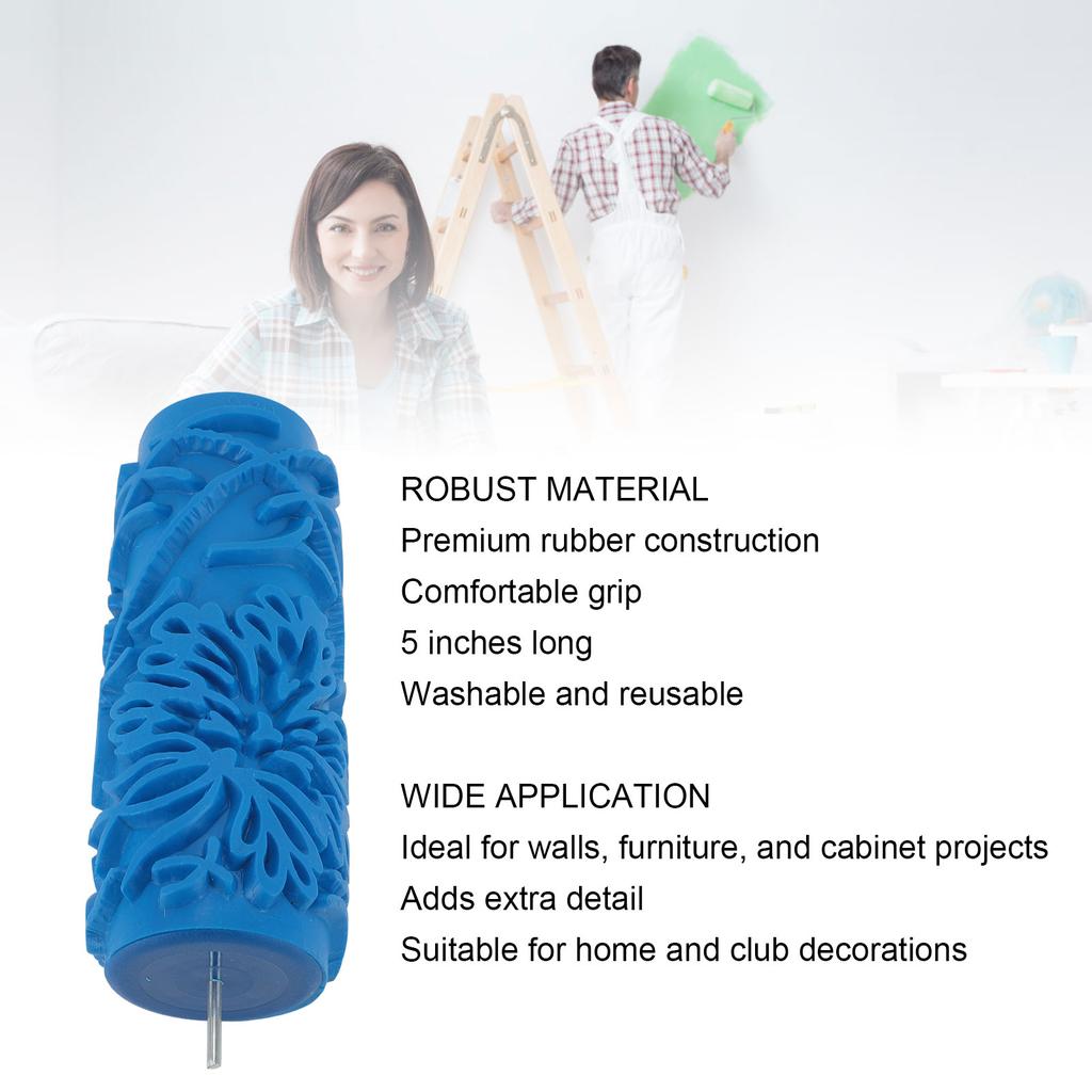 5-calowy wzorzysty wałek do malowania do dekoracji ścian Klasyczna tekstura wytłaczana Gumowy wałek do dekoracji domu 086Y