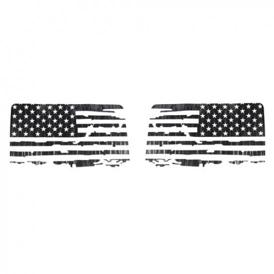 Carbon Fiber Rear Window Sticker Trim Cover Decals For Bronco -25  Flag