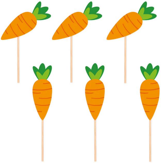 Carrot Muffin Toppers Pickers 6 pcs